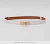 Women's Korean Style Grey Belt - Hole-Free Buckle, Fashionable, Versatile, Adjustable Thin Waistband, Decorative Skirt Accessory.