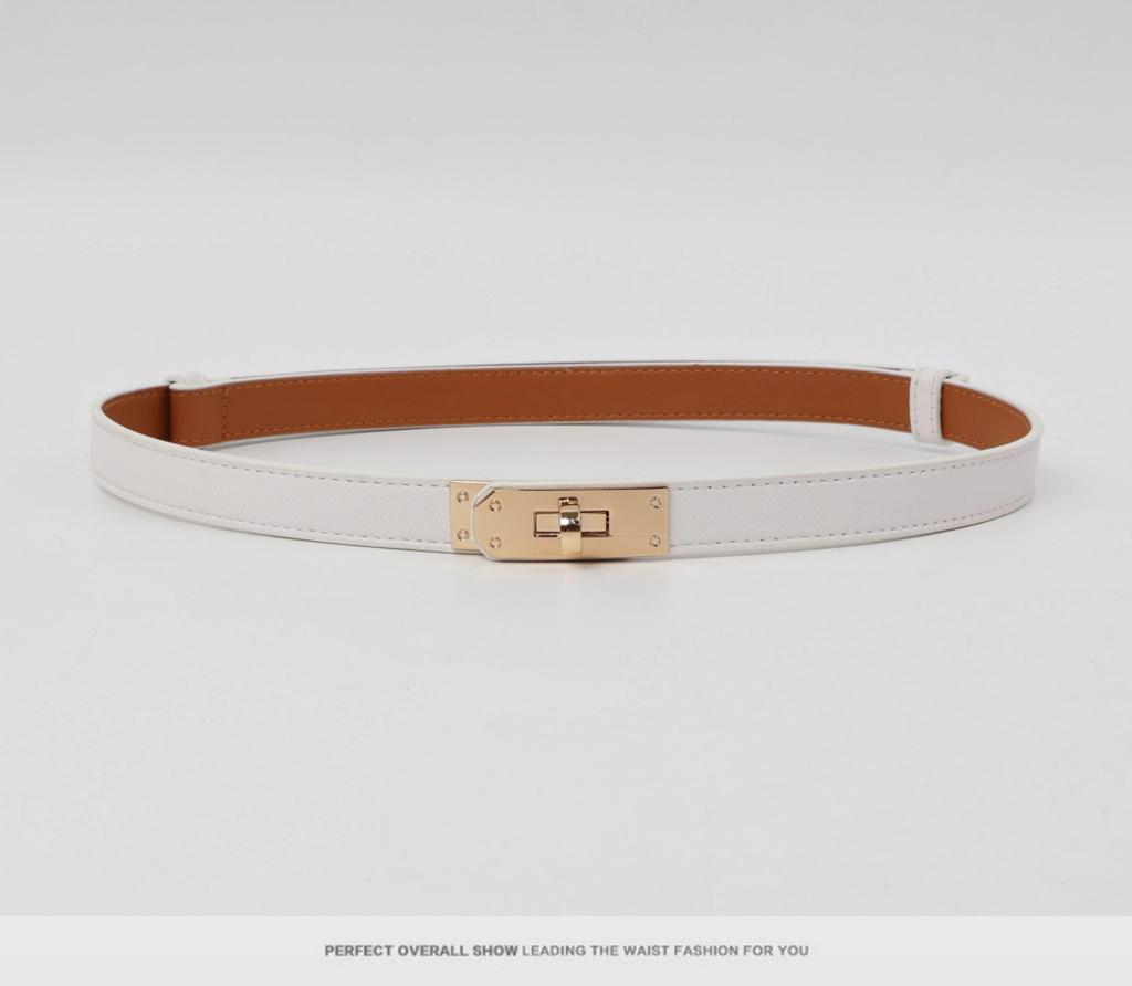 Women's Korean Style Grey Belt - Hole-Free Buckle, Fashionable, Versatile, Adjustable Thin Waistband, Decorative Skirt Accessory.