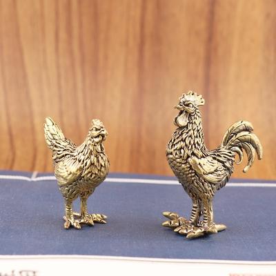 Kreatywny Mosiężny Kurczak Ozdoba na Biurko do Salonu Domowego