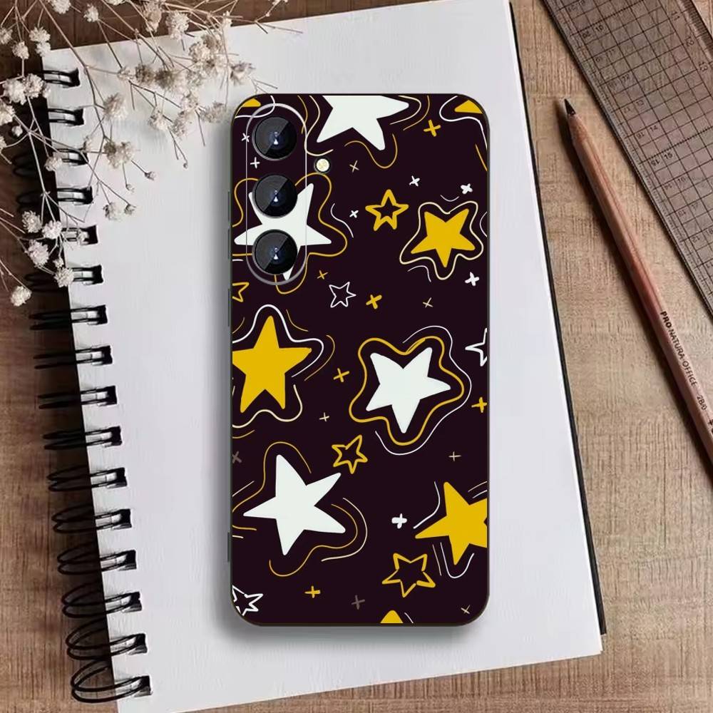 Starry Night Whimsical Landscape Phone Case For Samsung Galaxy A73,21,22,32,71,53,52,51,80,5G Soft Black Cover