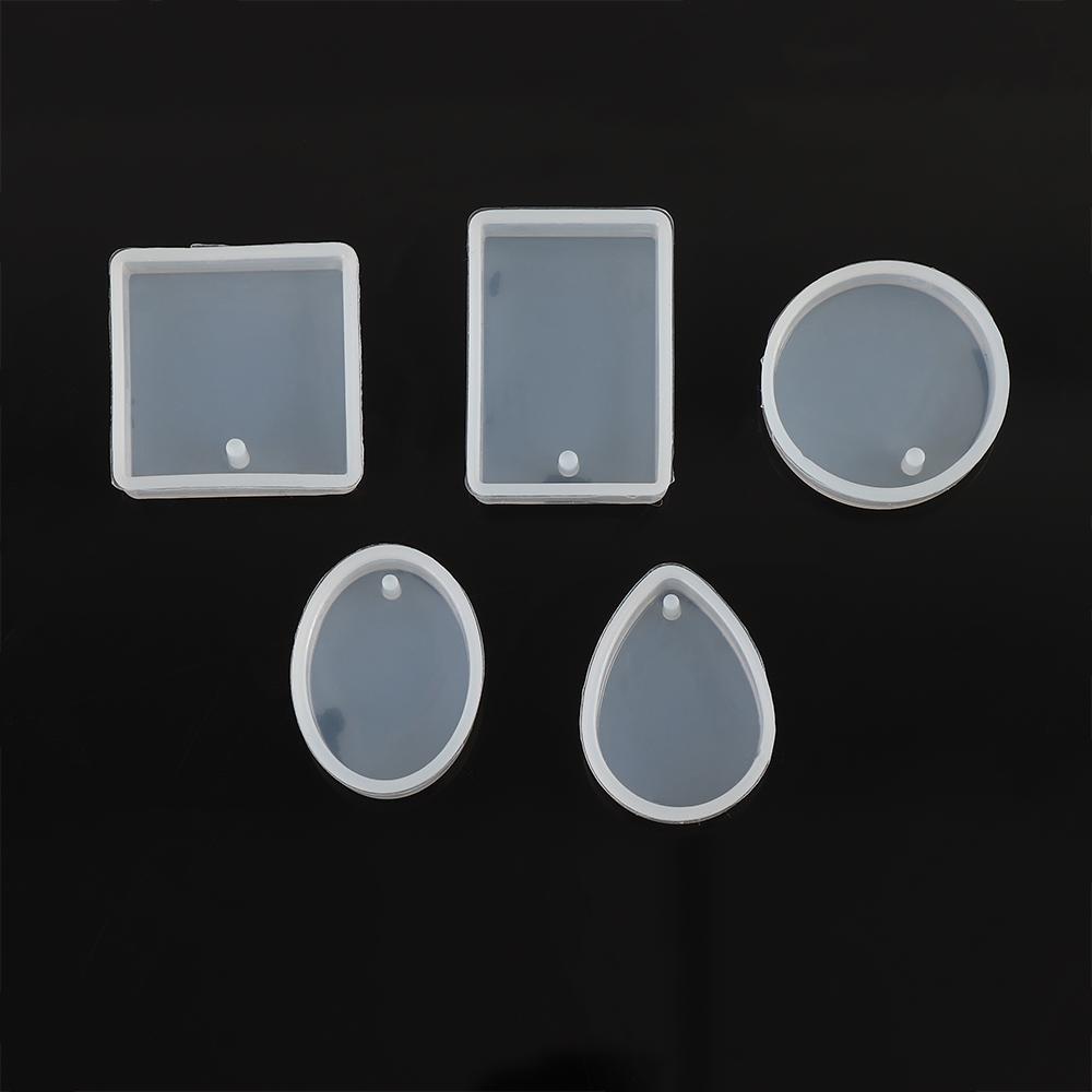 

Rectangle Square Pendant Glue Epoxy DIY 5pieces/set Decorative Resin Jewelry Making Tool Mould Mold білий