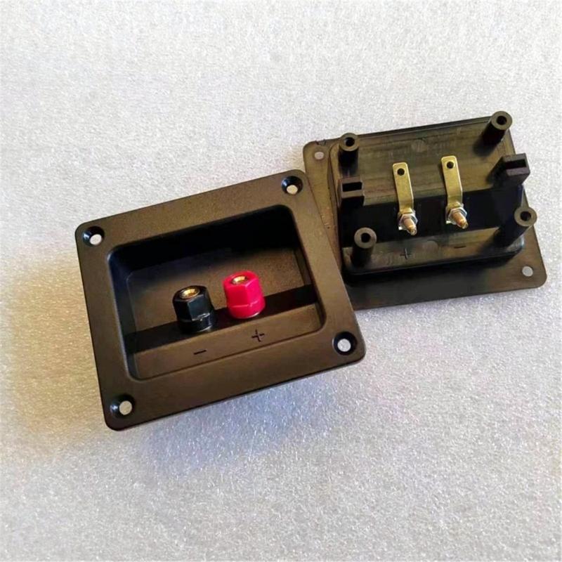 2 Way Speaker Box Clamp, DIY Home Car Stereoes Binding Post Square Spring Cup Connectors Speaker Junction Box Back Panel