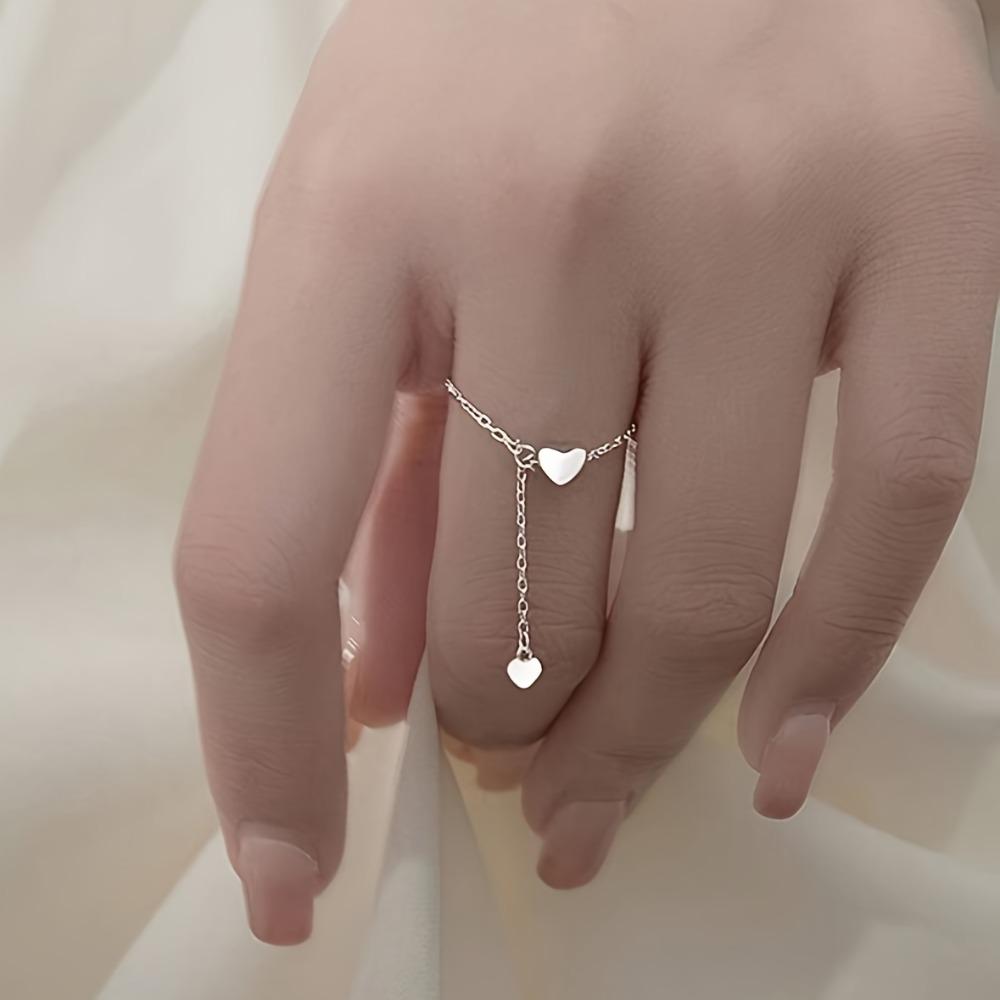 1 ks Stylový Jednoduchý Elegantní Roztomilý Design Nastavitelný Prsten Lásky Valentýn