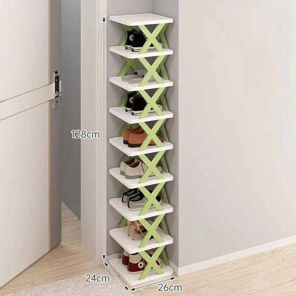 Free Standing Shoe Rack 9 Tier Narrow Entryway Vertical Space Saving Shoe Shelf Storage Organizer Cabinet For Bedroom Entrance