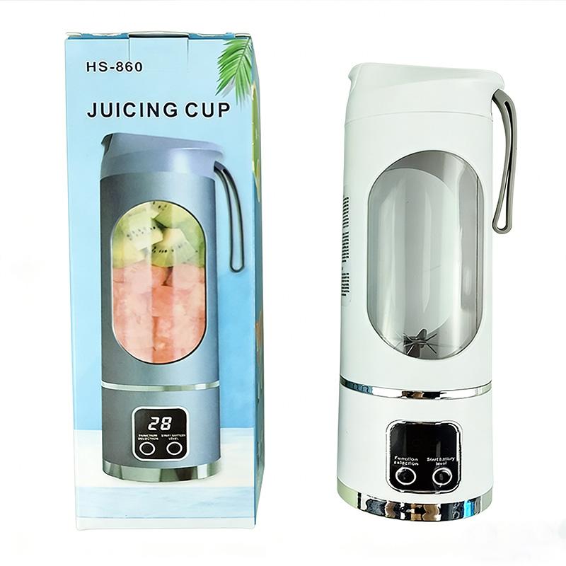 Rechargeable portable electric juicer cup, suitable for home use. Also applicable for camping. Fruit and ice juice making cup.