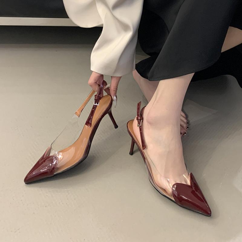 

Fashion PVC Air patent leather sandals, 10cm high heels, sweet design, party shoes, new arrivals 2025 41