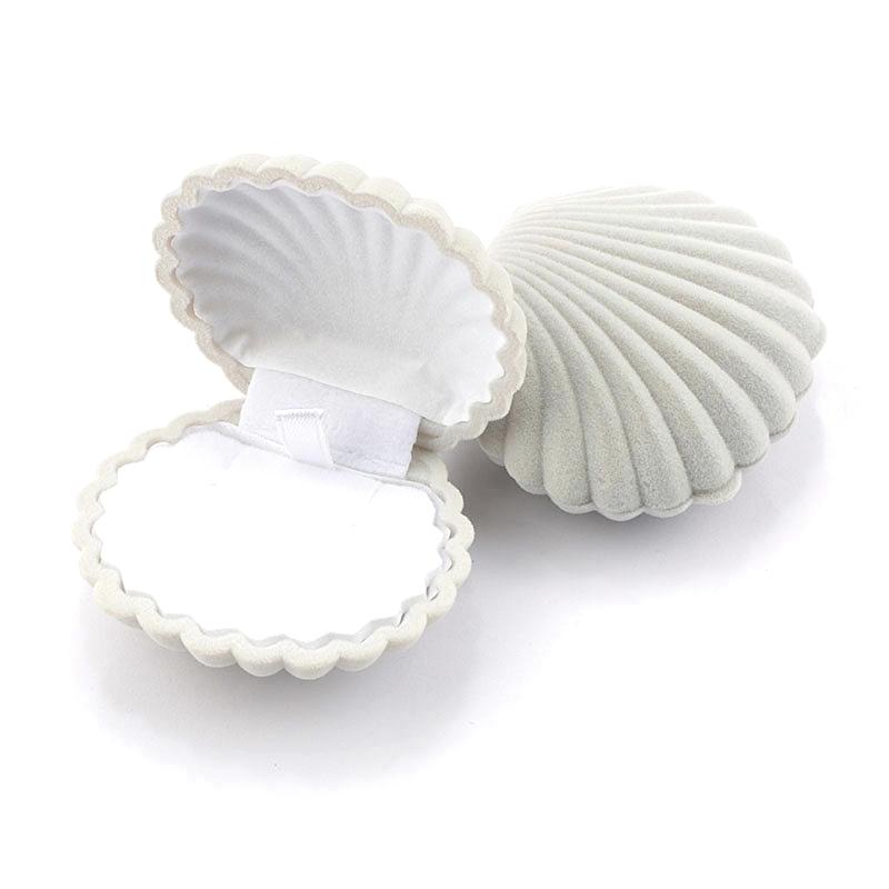 1 Piece Lovely Shell Shape Velvet Jewelry Box Wedding Engagement Ring Box for Earrings Necklace Bracelet Display Gift Box Holder