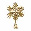 Christmas Tree Top Finial | Glittery Openwork Design, Gold-Toned, Ornament, for