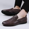 Breathable Mens Business Loafers Antiskid Casual Footwear Handmade Slip On Flats Simple Moccasins Genuine Leather Men Boat Shoes