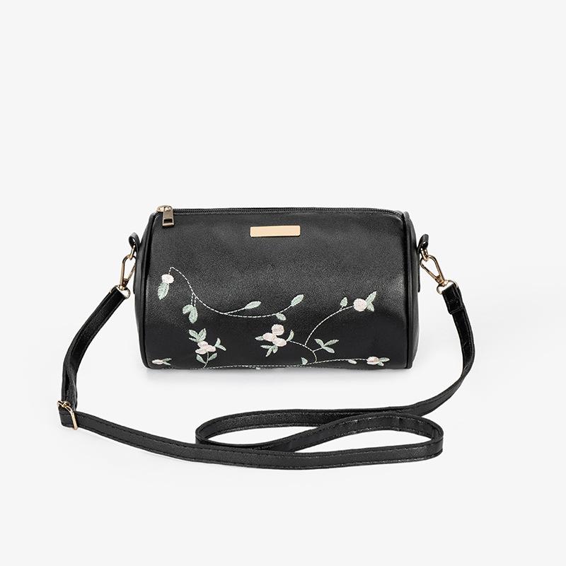 

Embroidery cylinder bag women s messenger bag fashion simple sequins women чёрный