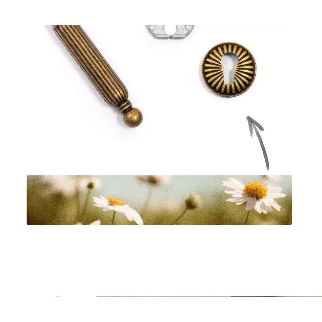 Luxury French Sunflower Yellow Bronze Bedroom Door Lock Indoor Door Handle Silent Split Lock Retro American Wooden Door Lock
