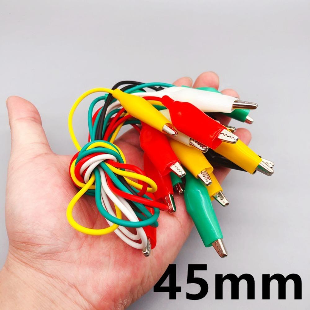 10pcs/set 28/35/45mm Alligator Clips with Wires Double-ended Crocodile Clips Roach Clip DIY Test Jumper Wire Electrical Testing
