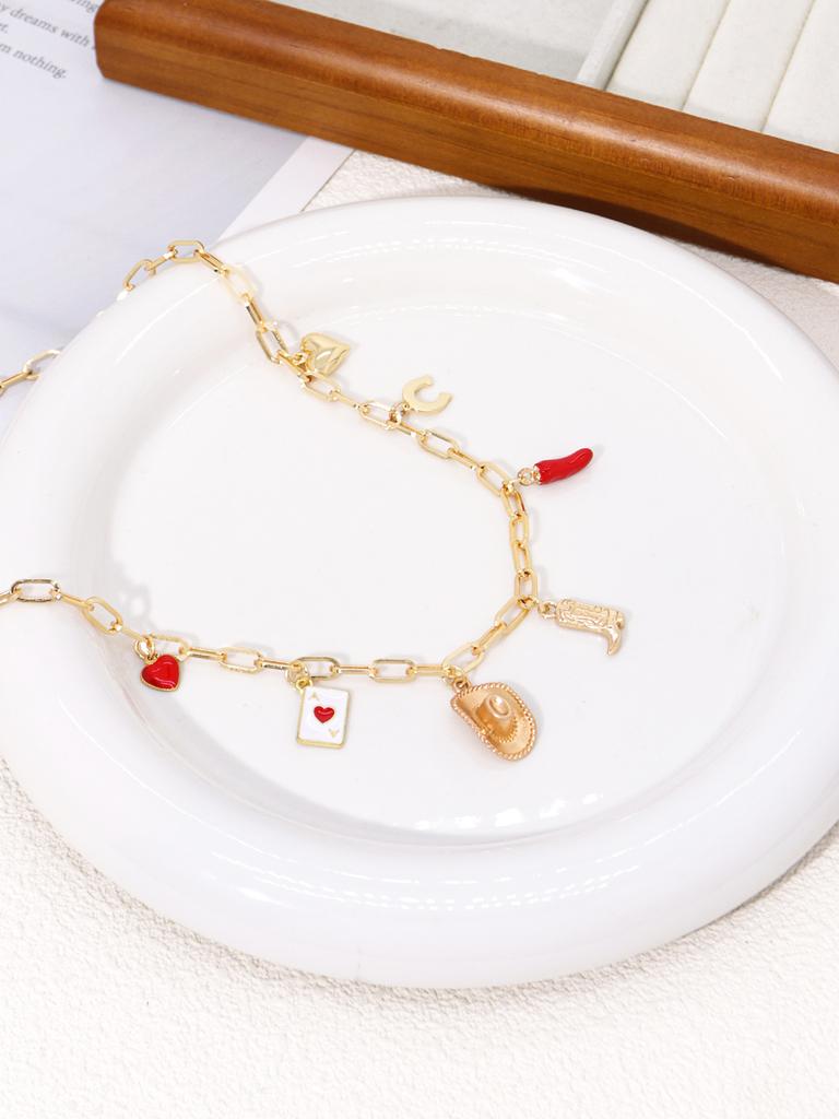 Collana con Ciondolo a Forma di Fragola con Fiocco in Acciaio Inossidabile per Donna Charms Delicati Gioiello