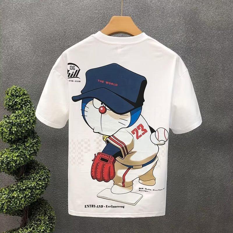 High-End Printed Men'S Short-Sleeved T-Shirt Half-Sleeved Summer Men'S Clothing Handsome Trendy Cartoon T-Shirt Top Summer
