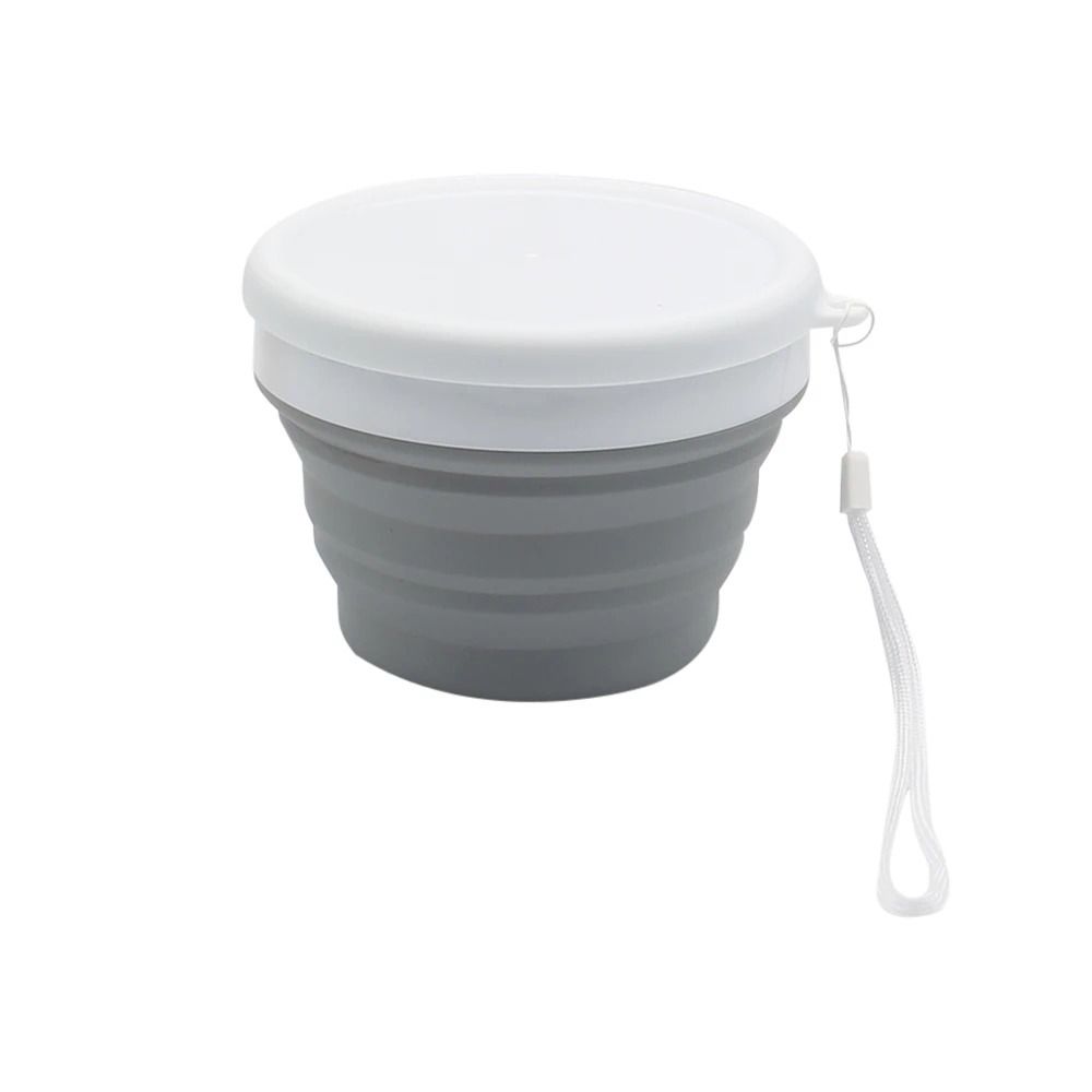 Food Grade Portable Food Container Lid Folding Lunch Box BPA-Free Silicone Foldable Bowl  Hiking