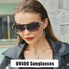 New Retro Oversized Frame Double Beam Sunglasses Neutral Fashion Outdoor Sports Sunscreen Glasses Fashion Trend Steampunk Sunglasses