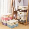 Cationic Cotton-Linen Plaid Storage Box for Clothes