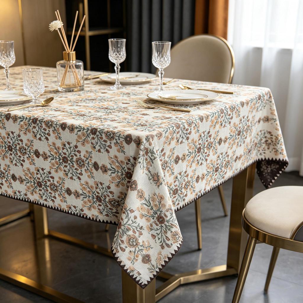 Dining Kitchen Party Decor Simple Design Cotton Linen Rectangle Soft Washable Table Cloth