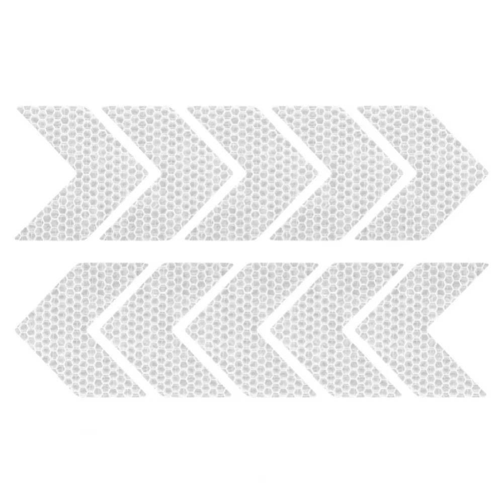 

10pcs/set DIY Car Sticker Self-adhesive Arrow Sign Tape new Car Reflective Tape Car Exterior Body білий