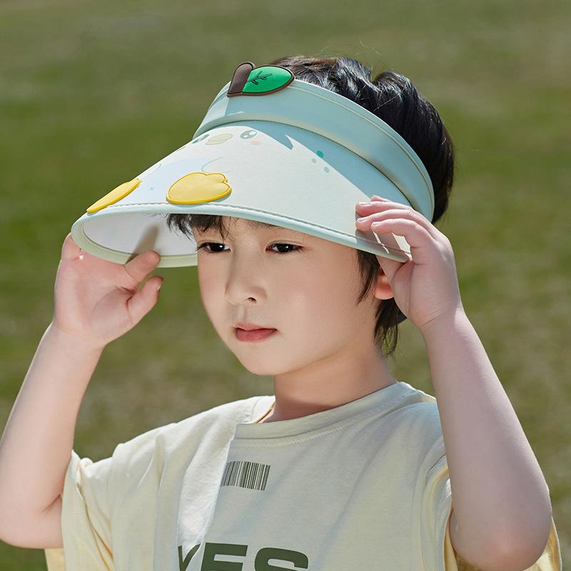 1122 Sommer Kinderhut niedlicher Cartoon Sonnenschutz leerer Topfhut für Jungen und Mädchen Outdoor großer Krempe Sonnenhut
