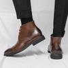 Neue Wintermode Spitze Schnürung Chelsea Stiefeletten Trend Herren Freizeit Luxus High-Top Schuhe Zapatos Hombre Vestir