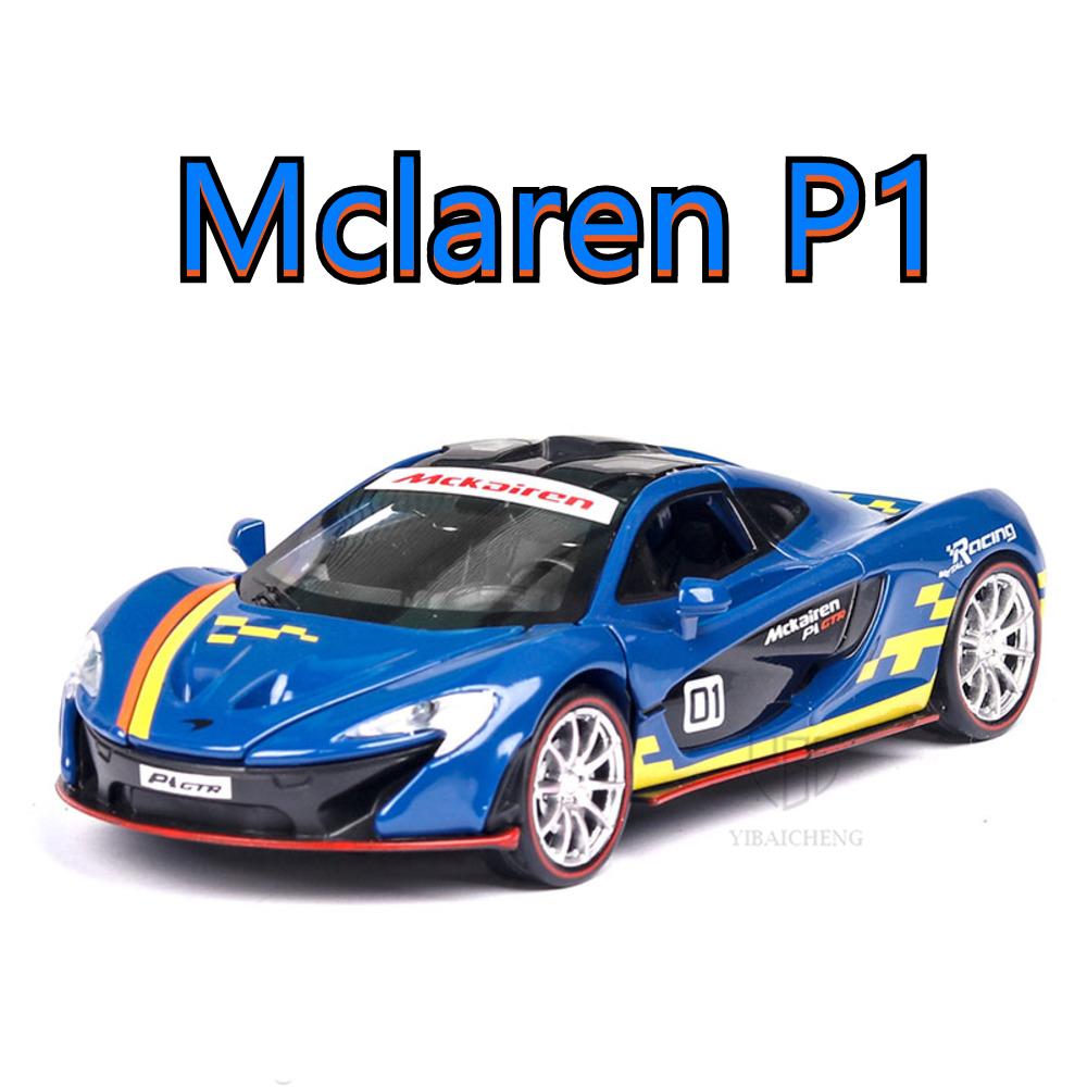 1/32 Scale P1 GTR Diecast Car Model Toy, Pull Back Toy Vehicle with Sound and Light for Kids Toddler Boys Girls Gift Collection