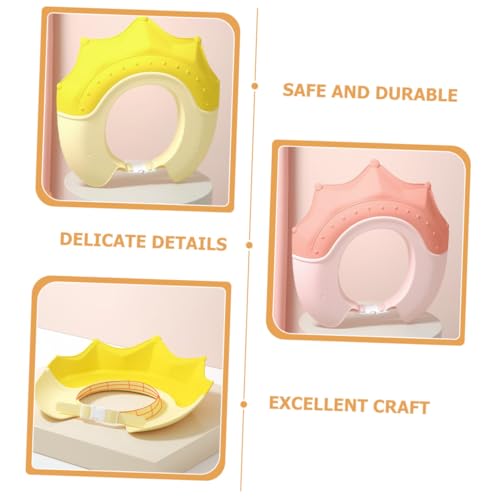 2 Pack Kids Waterproof Shower Cap, Adjustable Ear Protection, Colorful Headband Design, Lightweight & Practical Bathing Cap for Toddlers
