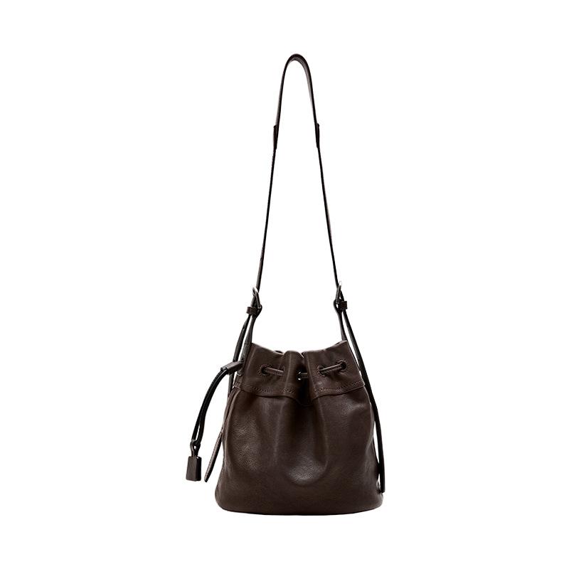Bolsa de Balde Pequena Yunshu Nicho Primavera e Verão, Casual Versátil, Ombro Único Transversal, Bolsa de Balde com Cordão, Bolsa Pequena para o Dia a Dia