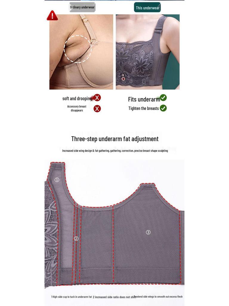 Plus Size Ultra-Thin Wire-Free Full Coverage Minimizer Bra for Women