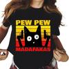 Pew Madafakas Graphic Print Cute Black Cats T Shirt Men Women Fashion Casual Crew Neck Short Sleeve Plus Size Unisex T Shirt