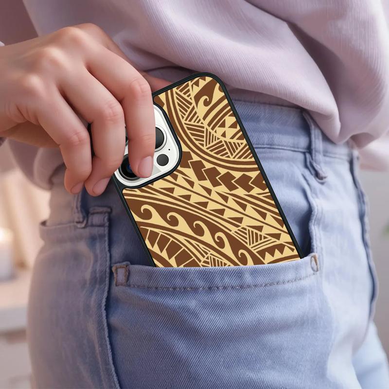 Maori Polynesian Samoan Tribal Phone Case For iPhone 17 Air 15 16e 14 13 Pro Max Coque 12 11 Pro Max PLUS cover