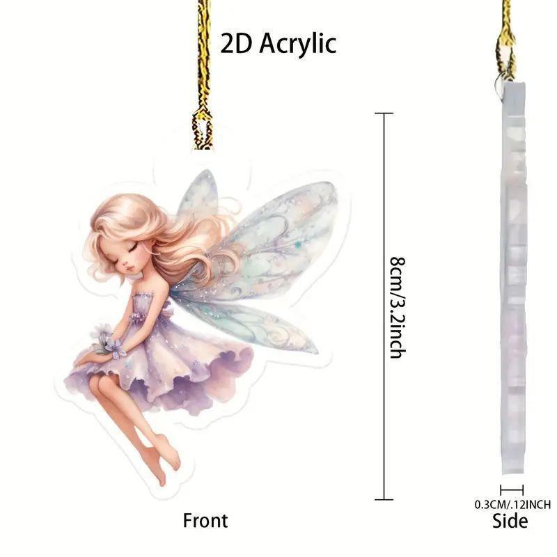 Playful Acrylic Flat Car Pendant Cute Decorative Accessory For Enthusiasts Car