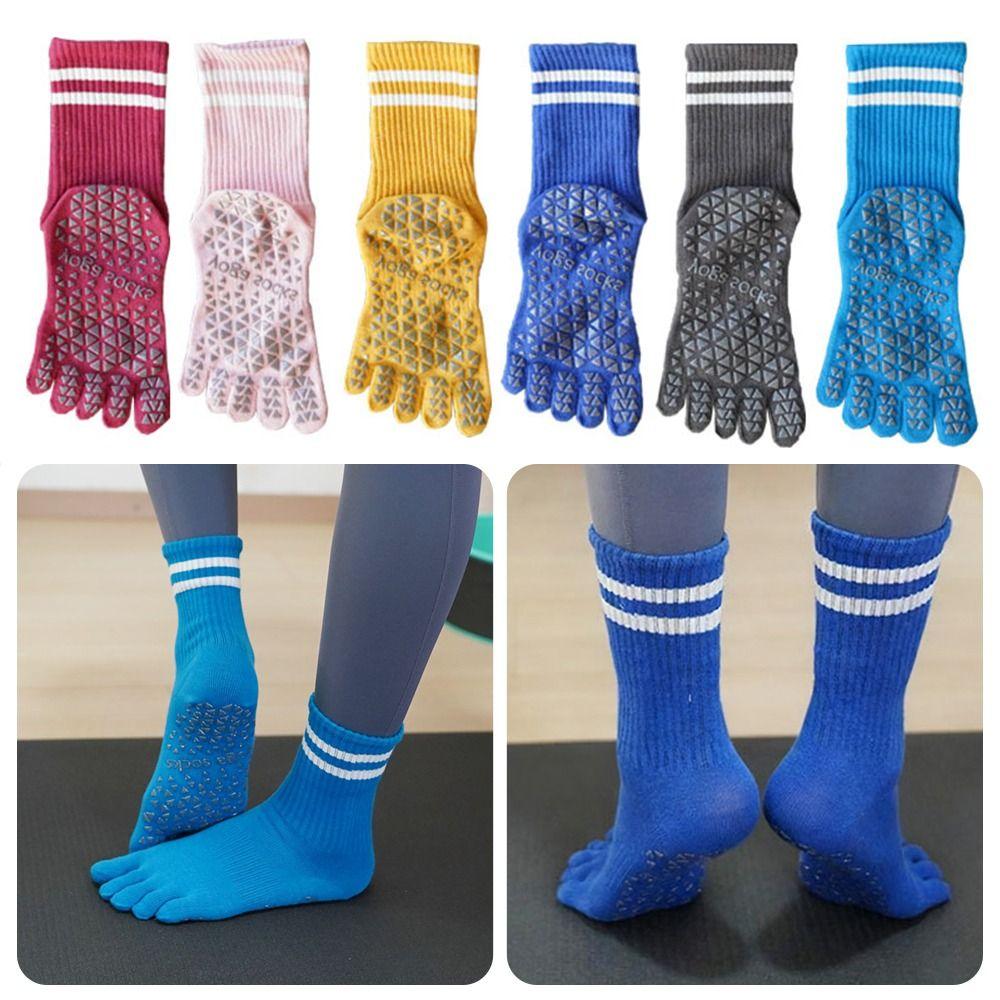Trendy Non-Slip Grip Pilates Socks Cotton High-elastic Yoga Socks Sweat-absorbent Breathable Floor Socks Fall Winter Style