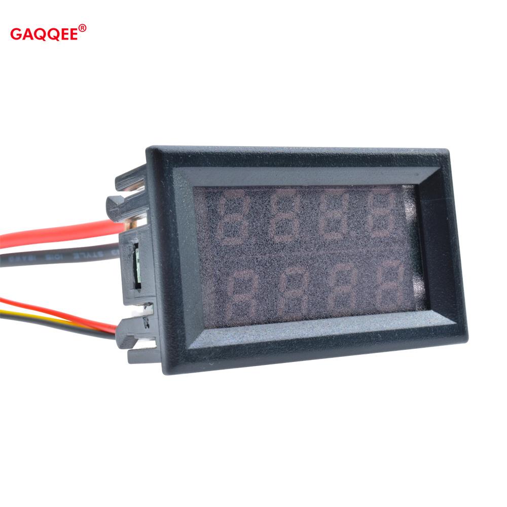 Voltmeter Ammeter DC 200V 10A  Blue Red Dual Digital LED Display Ampere Volt Voltage Current Meter Tester Detector 4 Bit 5 Wires