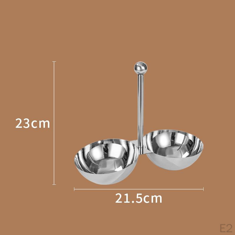 Condiment Serving Bowl Divided Multi Section Fruit Tray Stainless Steel Display With Handle