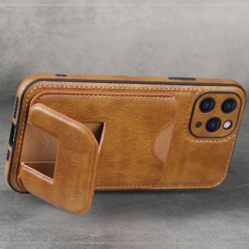 Luxury Solid Color Leather Wallet Card Slot Holder Phone Case For iPhone 16 Pro Max 14 11 12 13 15 Pro Max Shockproof Back Cover
