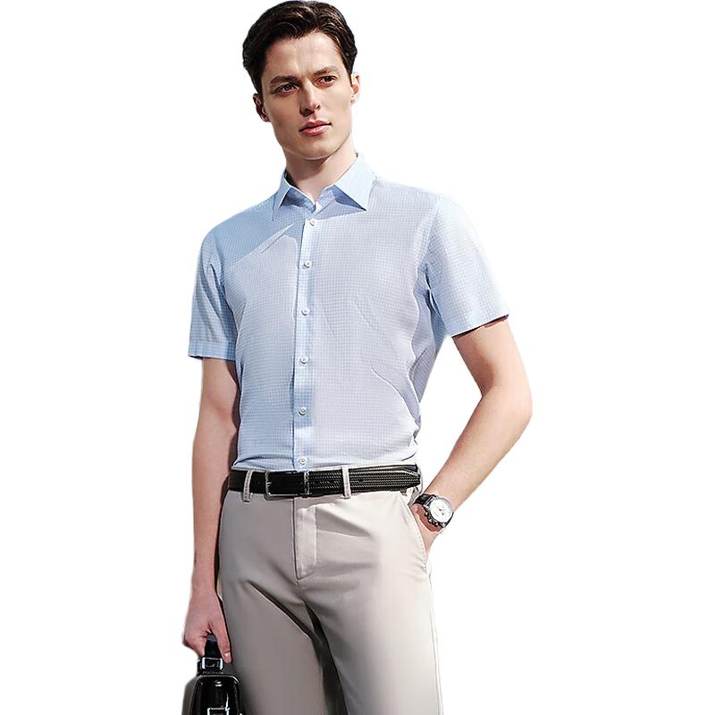 Youngor Men s Summer Plaid Short-Sleeve Shirt 40