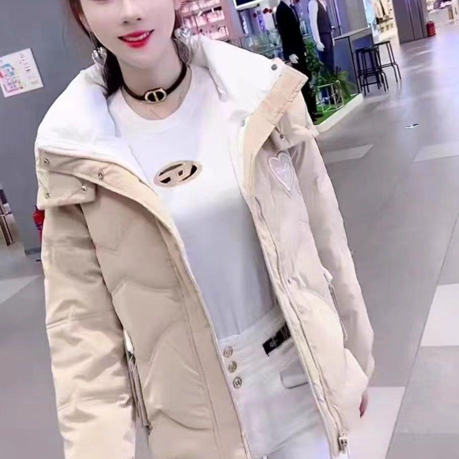 Veste en duvet d'eider rembourrée en coton pour femmes Parkas Hiver Nouveau Manteau court chaud rembourré en coton Vêtements d'extérieur tendance Épaissir Manteau Femme