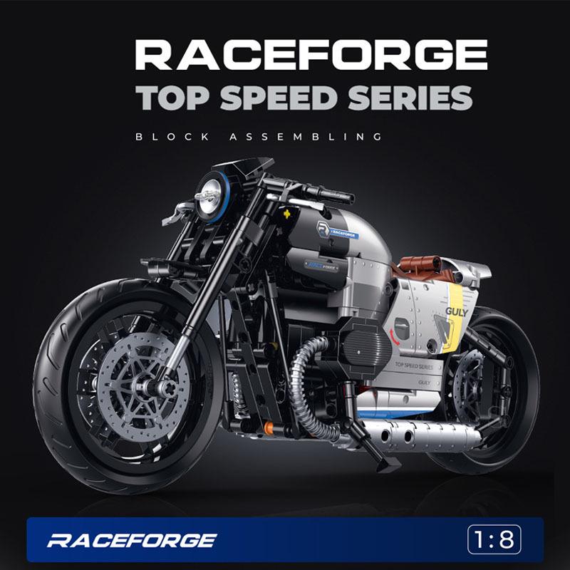 Hanoreton Duke Motorcycle Building Blocks Model - Night Road Edition