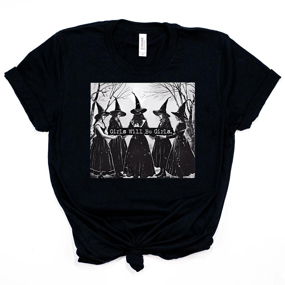 

Witchy Tee Beheading Girls Will Girls Witch Shirt Tshirt Girl Power Summer Short Sleeved Harajuku Streetwear Tops Tees S