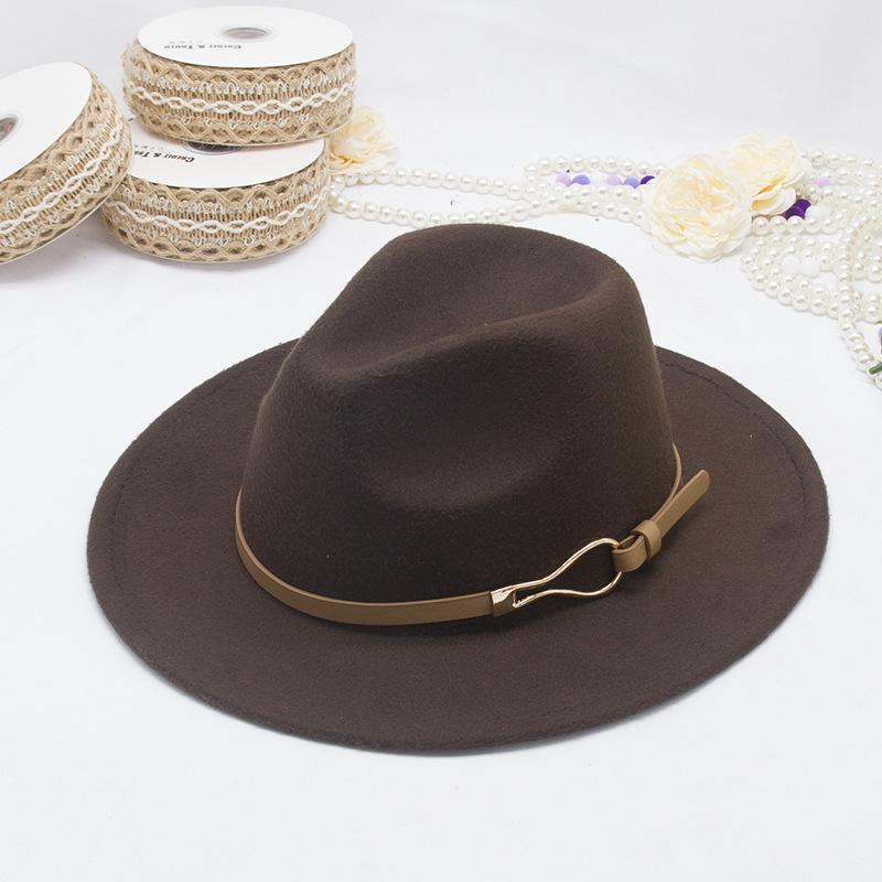 Chapeau Chapeau Fedora Souple Femmes Grand Bord Large 9.5cm Vintage Kaki Feutré Chapeau Jazz Hiver Formel Chapeau Sombreros De Mujer EMA