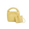 Handwoven Bucket Bag Women Small Tote Shoulder Crossbody Soft PU Leather Daily Use