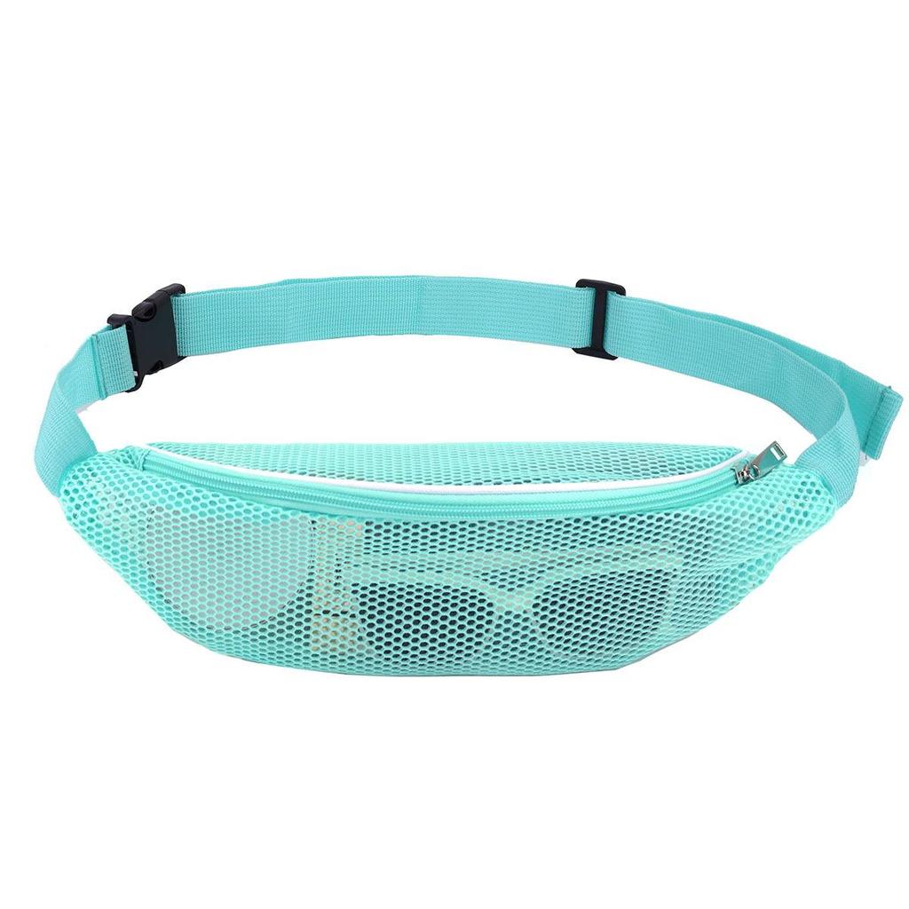 Beach Mesh Waist Bag with Shoulder Strap and Phone Pocket - Small, Casual, Outdoor.