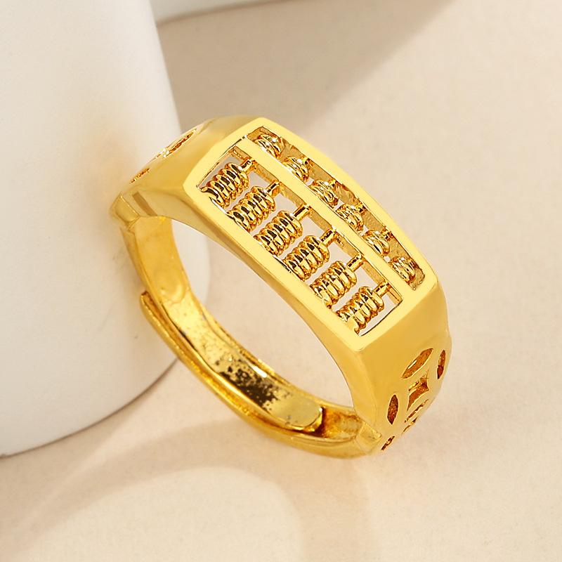 Ring love smooth sailing, safe wishful thinking, leaf wheat ears retro simple live female diamond