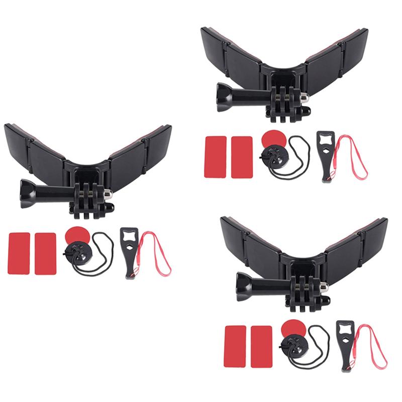 3X TUYU Motorcycle Helmet Chin Mount Holder Kit For Gopro Hero 9 8 7 6 Action Camera Accessories чёрный