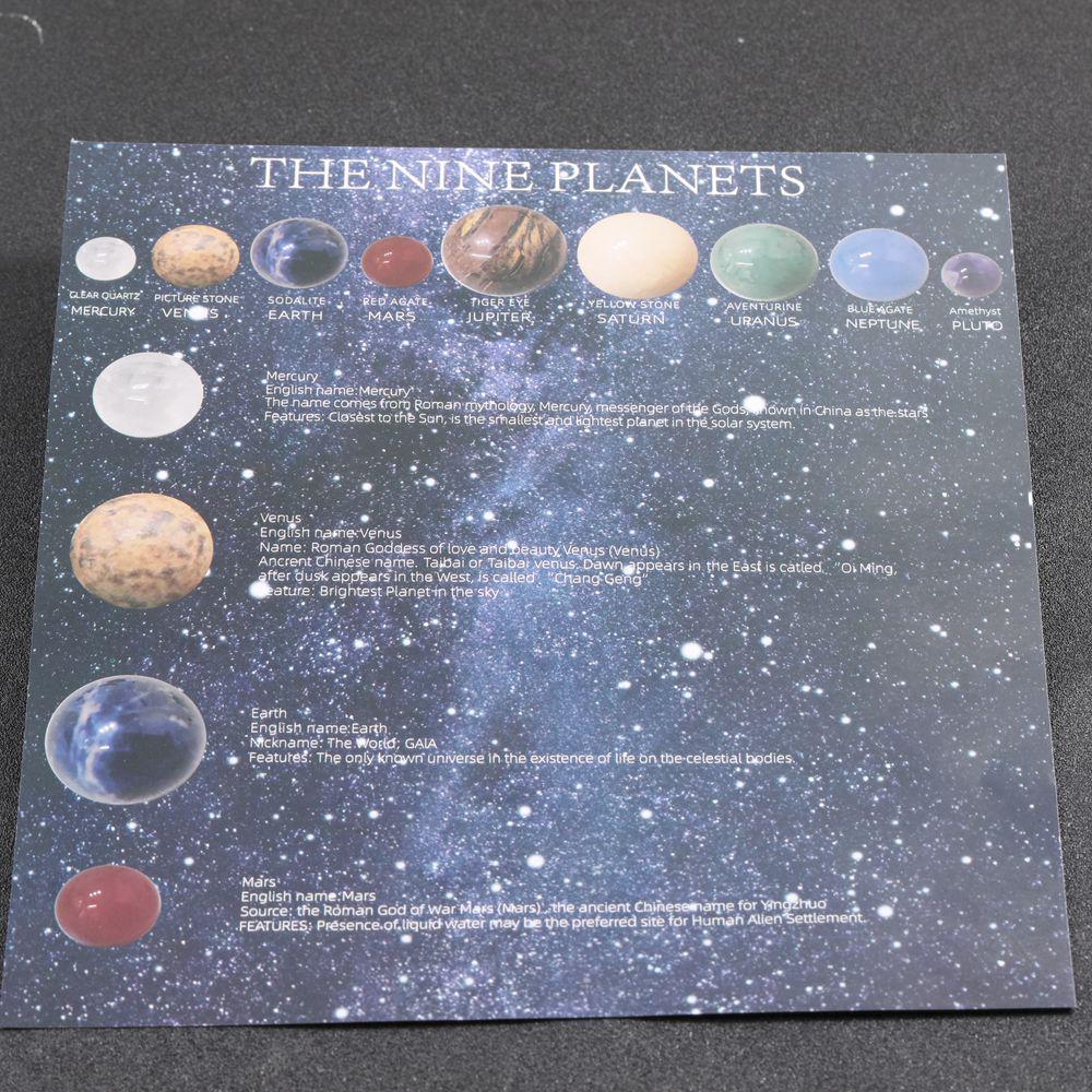 Natural Crystal Solar System Set: Nine Planetary Crystal Balls and Meteorite Specimens