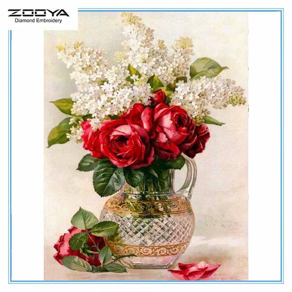 

ZOOYA DIY 3D Алмазная вышивка Крестиком Главная Декор Цветок