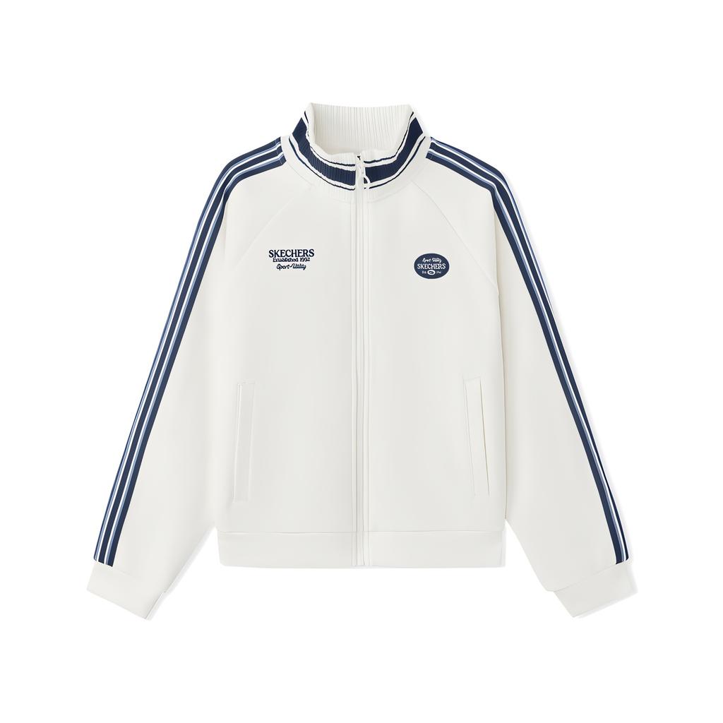 Skechers Sports Alliance Series Stand Collar Comfortable Striped Zip Jacket Women Jackets L125W009-0074