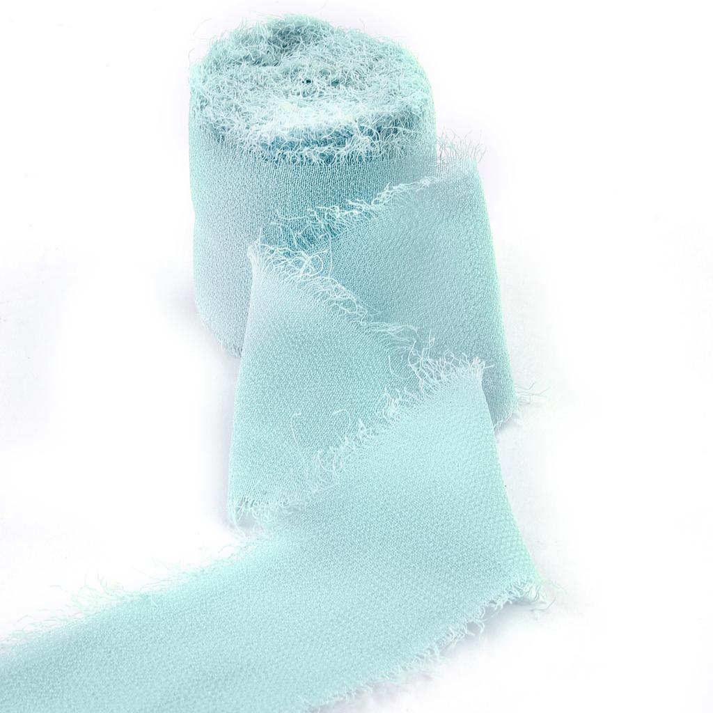 5M*4cm Handgefertigtes Ausgefranstes Satin-Chiffon-Seidenband für Hochzeitseinladungen, Verpackungen, Sträuße, Geburtstagsfeierdekorationen, Geschenke