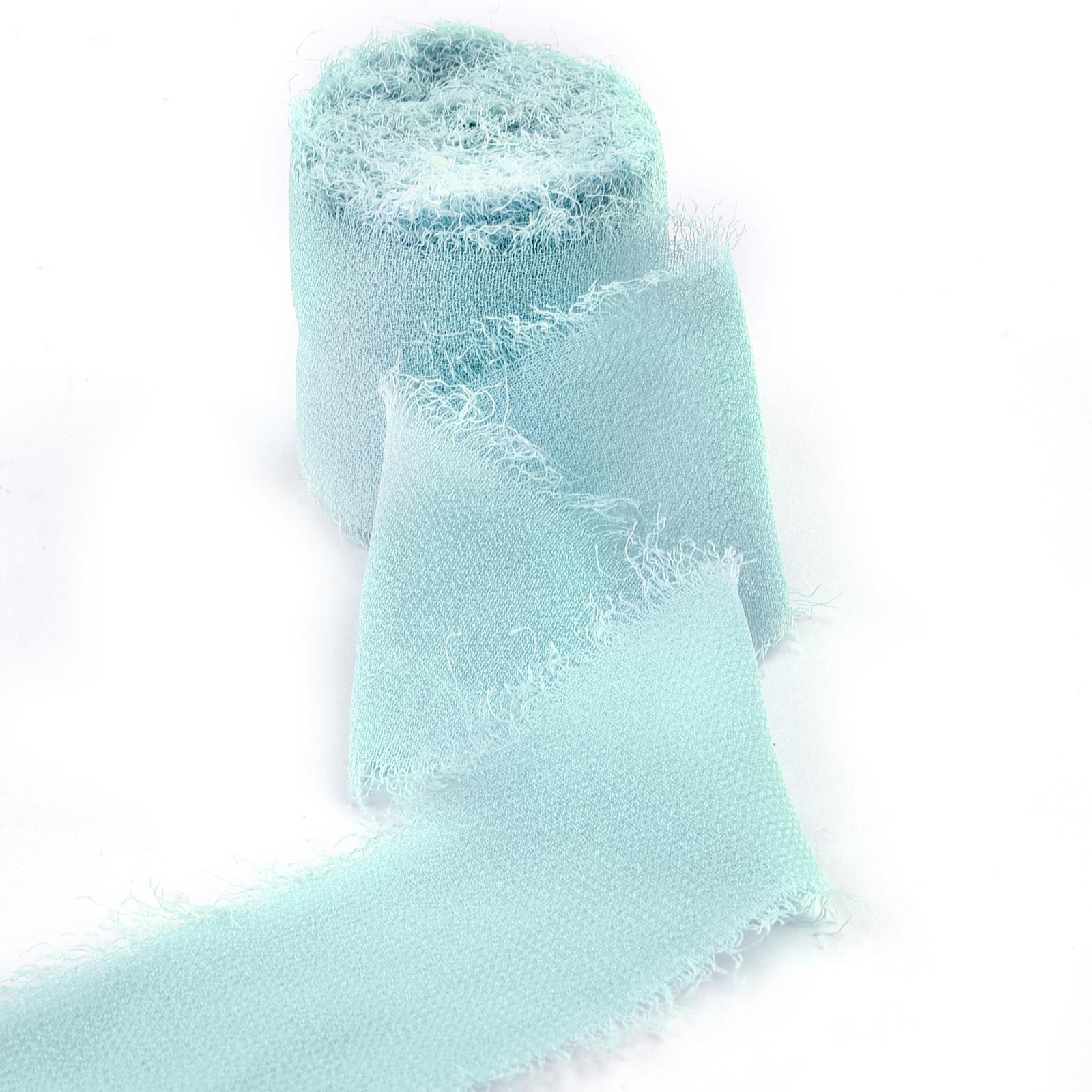 

5M*4cm Handmade Frayed Edged Satin Chiffon Silk Ribbon For Wedding Invitation Wrapping Bouquets Birthday Party Decorations Gifts 5mx4cm